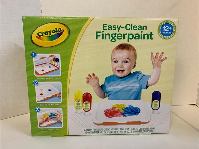 Crayola Easy Clean Washable Finger Paint Station No Mess Fingerpainting 