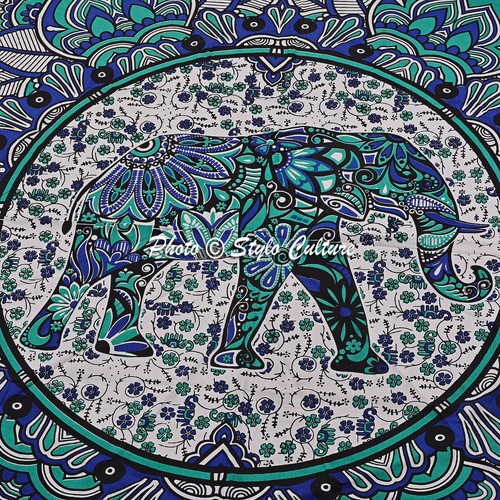 Indian Mandala Yoga Mat Roundie Hippie Bohemian 72" Picnic Round Beach Throw - Picture 16 of 28