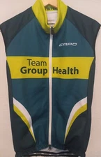 Capo Men's Medium Cycling Vest Team Group Health Full Zip Jersey Jacket