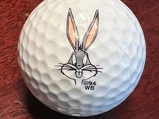 Bugs Bunny Face Cartoon Logo White Used Golf Ball (L-20-9) - 1ct (one)
