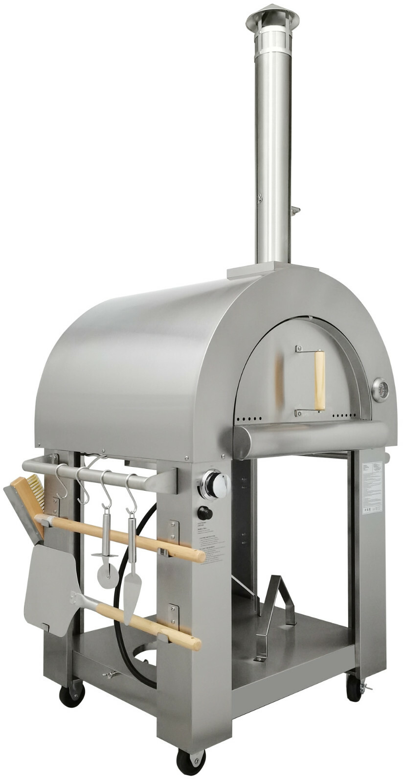 Stainless Steel Dual Fuel Wood-Fired Propane Gas Charcoal Pizza Oven BBQ  Grill 741435477738 | eBay
