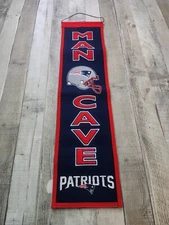 New England Patriots Winning Streak Man Cave Banner 31x8