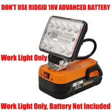 1x LED Work Light For RIDGID 18v Battery (2280LM)- w/Undervoltage Protection BMS