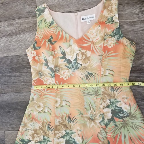 Danny & Nicole Sleeveless Dress Peach Tropical Floral Size 14 - Picture 8 of 14
