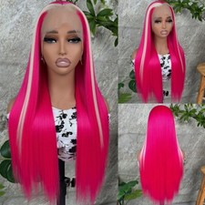 Ombre Heat Resistant Synthetic Lace Front Wigs Long Straight Fashion Women Party