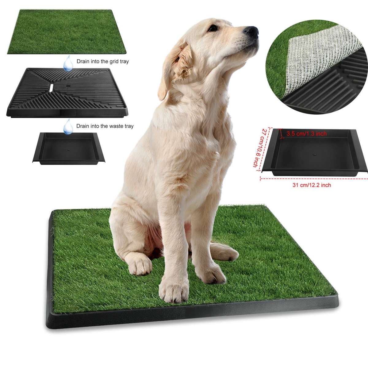 Dog Pets Indoor Puppy Potty Training Pee Pad Artificial Grass Mat