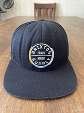 Britton Supply Trade Mark Hat Snap Back Black Cap Adjustable Brixton USA Made
