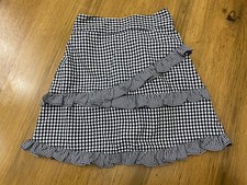 Kidpik Skirt Girls M 10 Black/white Plaid With Ruffles Gorgeous So Cute