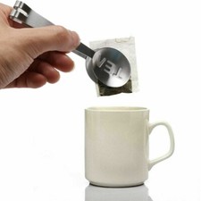 Tea Bag Squeezer/Holder Gadget,Round Stainless Steel Teabag Tong Strainer Holder