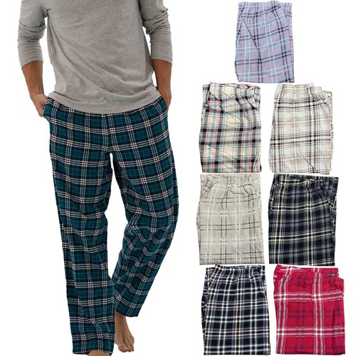 Ex-M\u0026S Mens Pyjama Bottoms Cotton Check 
