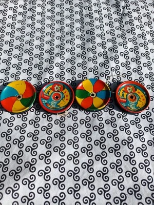 4 anciens petits yo yo ou yoyo tôle lithographiée Japon années 50/60 Lot 1 - Photo 1/4