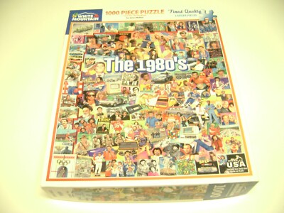 White Mountain Jigsaw Puzzle THE 1980'S, Reagan, Rambo, Tyson, Mr. T, MC Hammer+