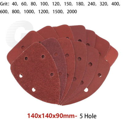 Schleifdreiecke Dreieck Schleifpapier 140mmx140x90mm 5 Löcher für Deltaschleifer