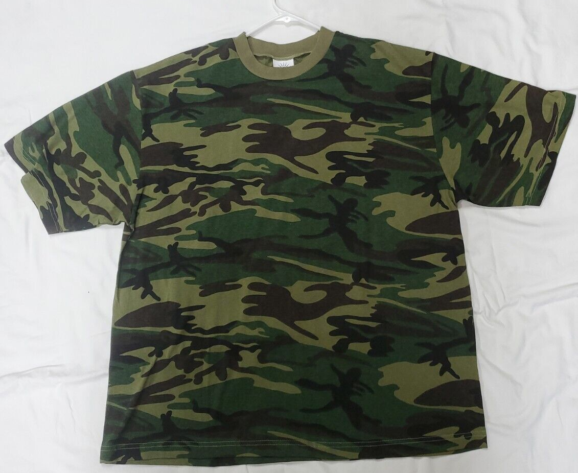 Horizon Camo T Shirt Mens L Double Stitch Short Sleeve | eBay