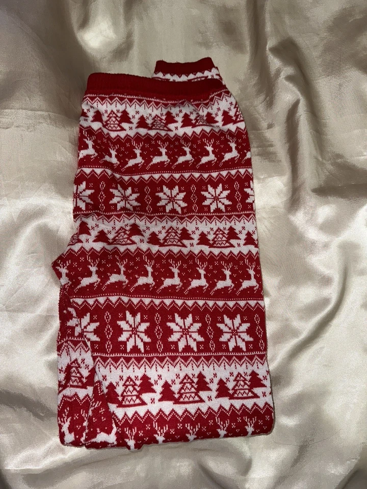 Mossimo Mujer Junior Leggings al Tobillo Talla XL Rojo Estampado Nieve, Cálidos, Vacaciones Foto 3 de 4