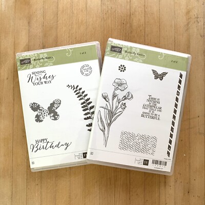 Stampin Up Butterfly Basics Rubber Stamps Set Card Making Set 1 and 2 ...