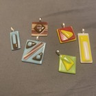Lot Of 6 Fused Art Glass Pendants  — photo 1