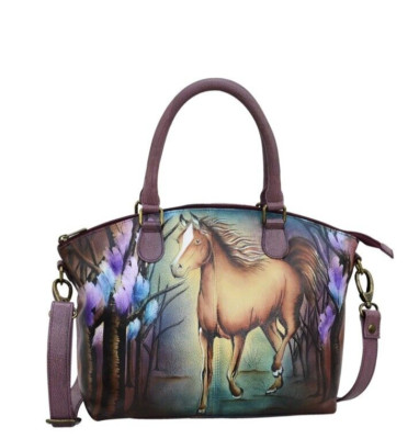Anuschka Purple Free Spirit Leather Convertible Satchel NWT ! Beautiful!!