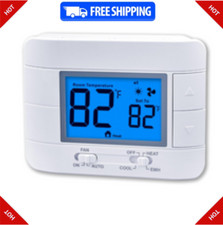 Thermostat Non Programmable Heat Pump Thermostat House 2H/1C Large LCD Display