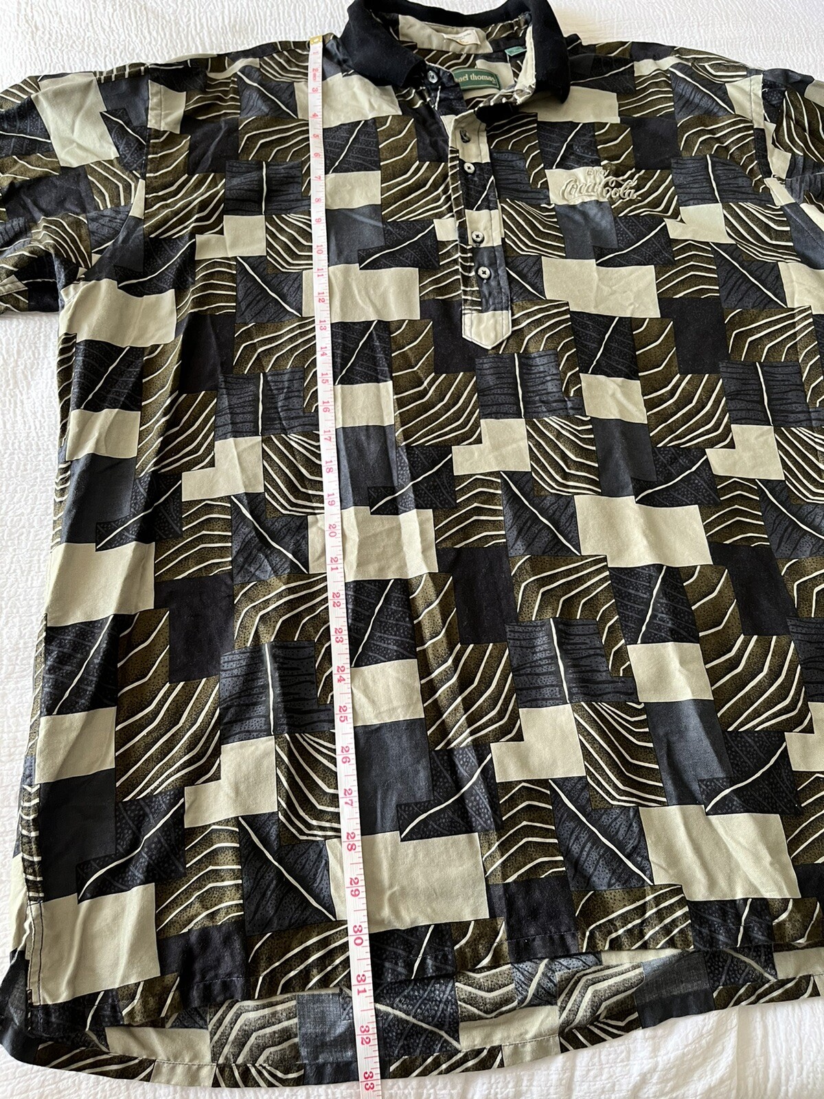 Vintage Enjoy Coca Cola Collared Patchwork Shirt … - image 6