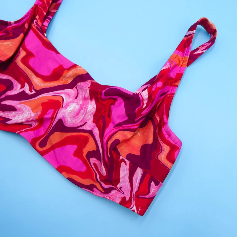 Bikini Victorias Secret Grande Rojo Rosa Forrado con Aros VS Traje de Baño Artístico Nuevo Foto 3 de 4