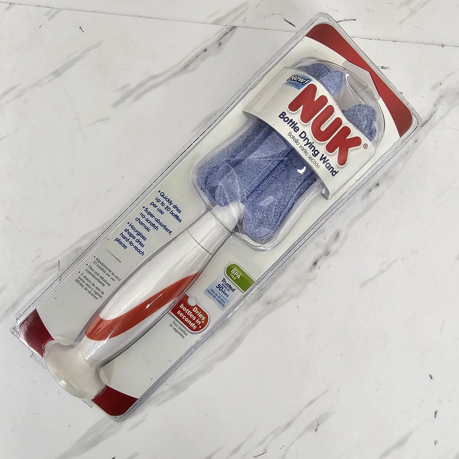 NUK Baby Bottle Drying Wand With Ergonomic Handle BPA Free W