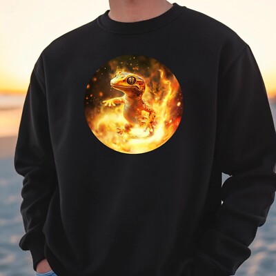 Gecko in Flammen Sweatshirt Kuschelig und Perfekt für jeden AnlassSbis4XL