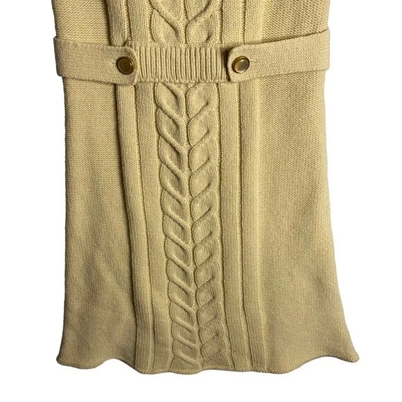 Tulle Youth Girl's Cream Patterned Wool Blend Short Sleeve Dress Sz L - Imagem 3 de 4