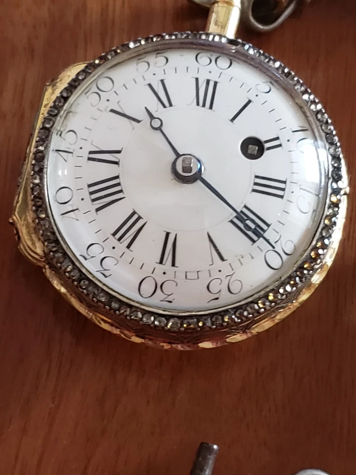 Swiss  SMALL Verge Fusee portrait enamel , serviced 1815 - Image 2 of 4