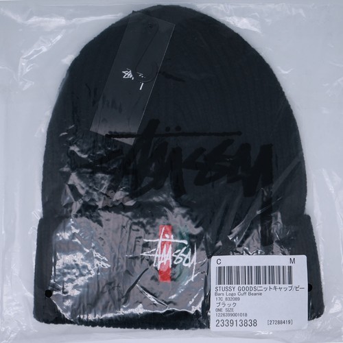 Stussy Bars Logo Cuff Beanie Black - Picture 2 of 2
