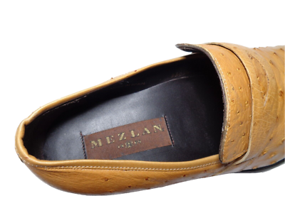 Vintage Mezlan Exotic Genuine Ostrich Leather Loafers Men’s 9 M Brown Spain Rare loafer-mezlan-50260-brown-  main image 2