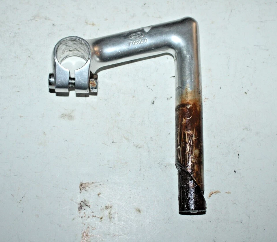 Vástago de pluma vintage SR 22,2 mm plateado 100 mm 25,4 mm -17º elevación touring envío de EE. UU. Foto 2 de 4