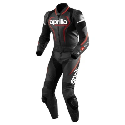 APRILIA Bikeranzug Lederkombi mit Protektoren Biker Jacke Herren Motorrad ANZUG - Bild 1 von 4