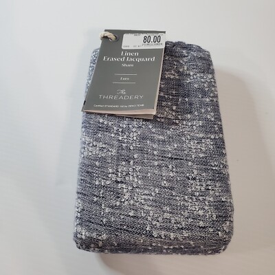 The Threadery Linen Erased Jacquard Euro Sham Pillowcase Square Navy Blazer 