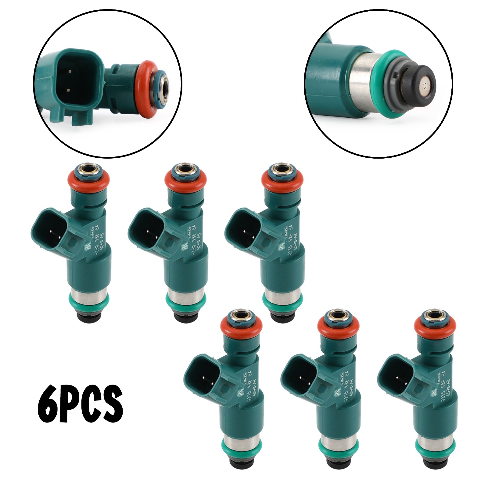 6PCS Fuel Injectors 30777501 Compatible with Volvo S80 2007-2014 6G9N-AB