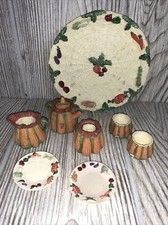 1993 Summco Miniature Mini Decorative Tea Set Autumn Corn Harvest Vegetables 8pc