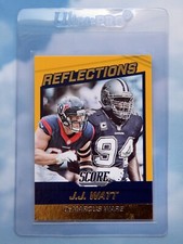2016 Score Reflections JJ Watt, DeMarcus Ware Card. Texans, Cowboys. GOLD. NFL.