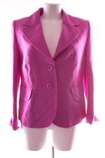 BARBARA KESSELS Blazer Jacke Jacket Leinen Seide Damen Gr. DE 42 Verkehrspurpur 