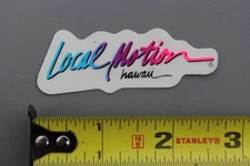 LOCAL MOTION Hawaii Clear Neon Blue Pink Small 80's LM2 Vintage Surfing STICKER