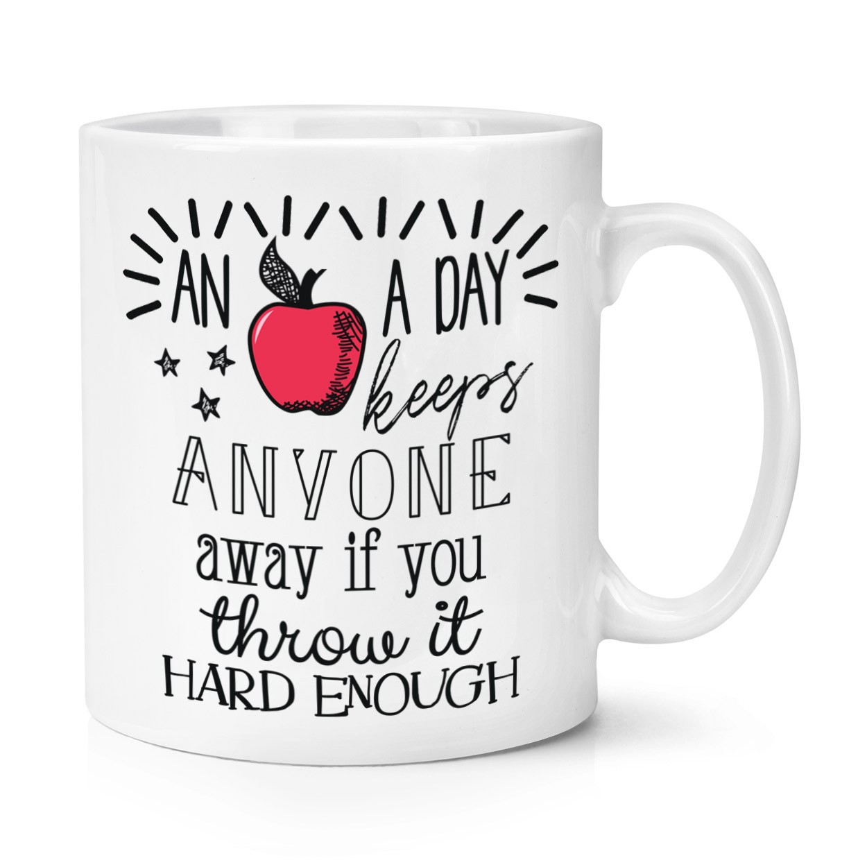 An Apple A Day Keeps Anyone Away 10oz Mug Cup - Funny Joke