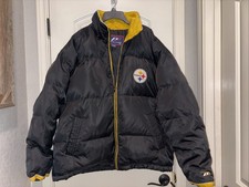 Pittsburgh Steelers Pro Player Down Feather 90s Puffer Jacket Coat Mens XL NFL