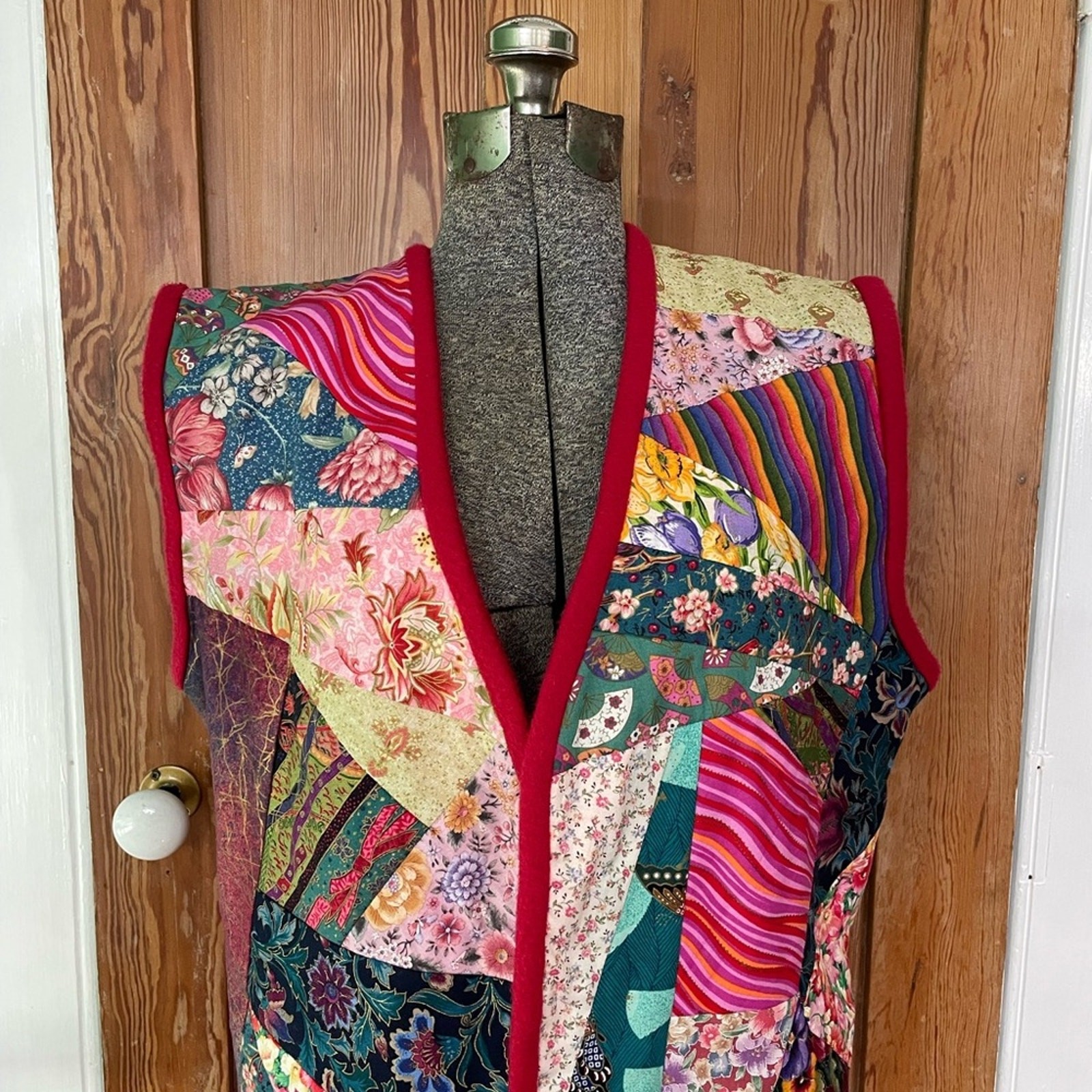 Handmade Patchwork Open Mixed Media Cottage Hippi… - image 5