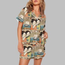 Woman Yelling at a Cat Japanese Meme Pajama Set
