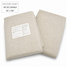Pottery Barn Belgian Flax Linen Curtains Set 2 Panels 50x108 Flax Cotton Lined