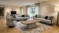 Wohnzimmer Set 3-Sitzer Couchtisch Modern Komfortabel Stil
