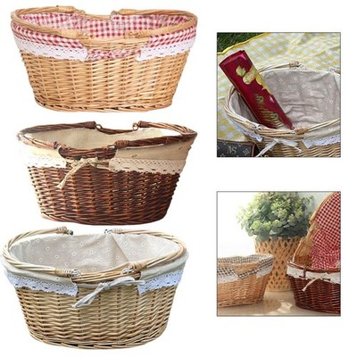 Storage Woven Basket Activity Handle Picnic Basket Rattan Storage Basket