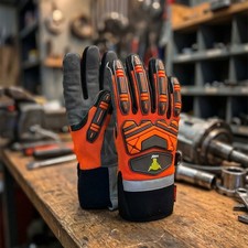 Anti Vibration SBR Padding TPR Impact Protector Heavy Duty Mechanic Work Gloves