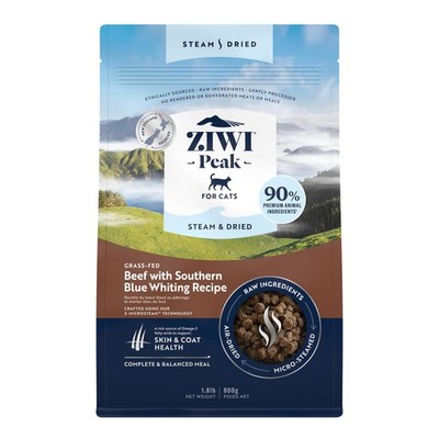 Peak Steam & Dried Cat Food   Beef w/Southern Blue Whiting Fish - High Protei...