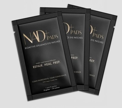 12 Pack: Nad+ Pads Bioactive Opulence Eye Patches. Anti Aging Luxury Skincare
