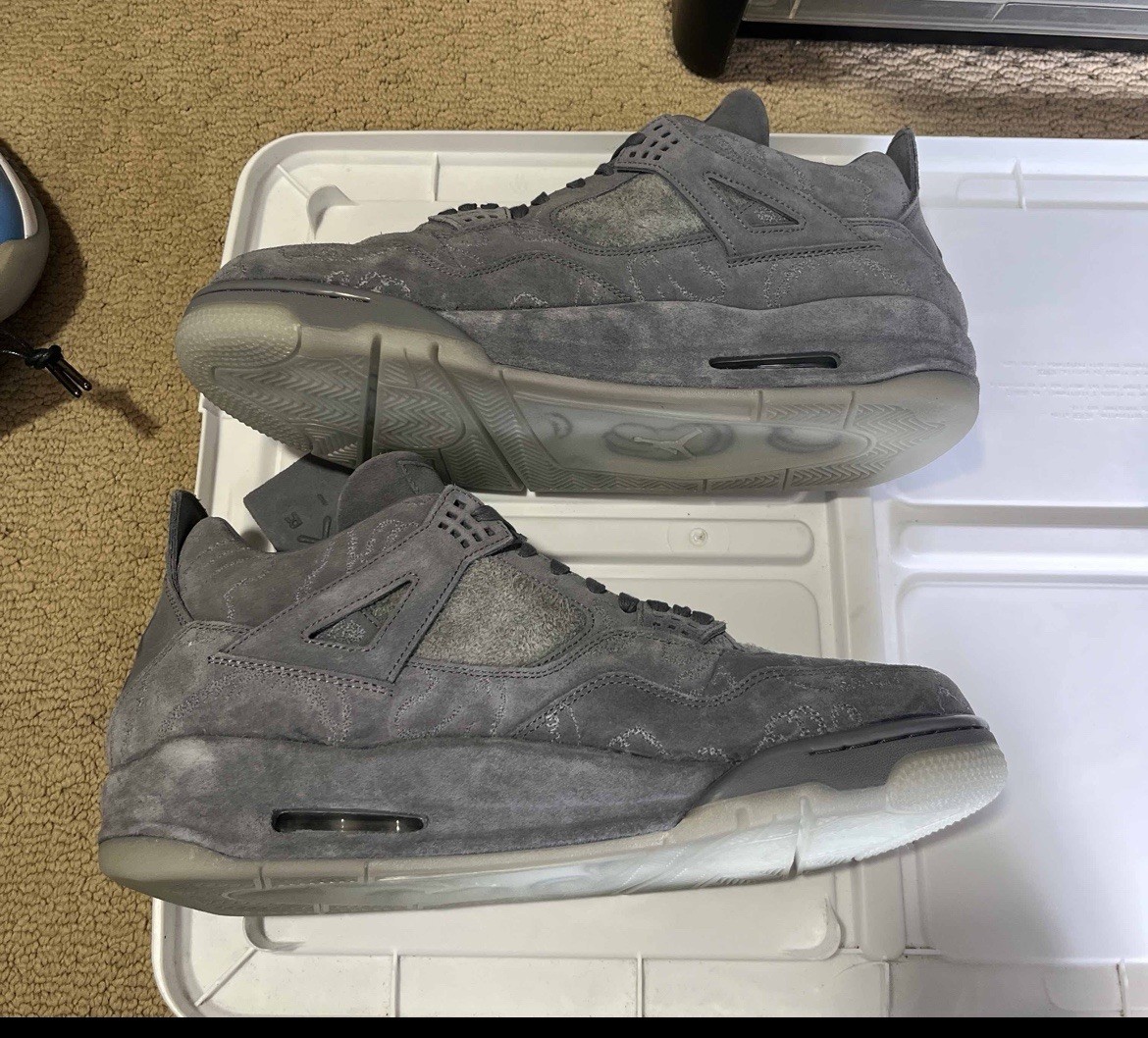 靴 Air Jordan 4 Retro COOL GREY New Ds Nike Air Jordan 4 IV Retro x KAWS Cool Grey 2017 Sz 14